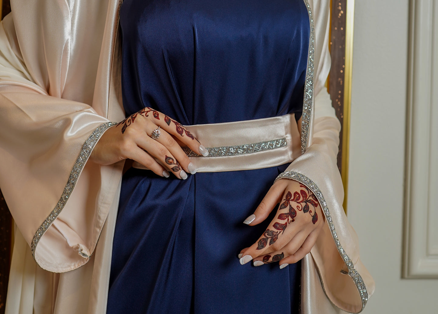 Luxury Nurahh Abaya Vanilla Blue